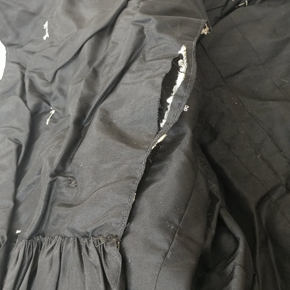 #6 TRUE VICTORIAN ANTIQUE Cutwork Lace Trimmed SILK TAFFETTA BODICE - Picture 6 of 8